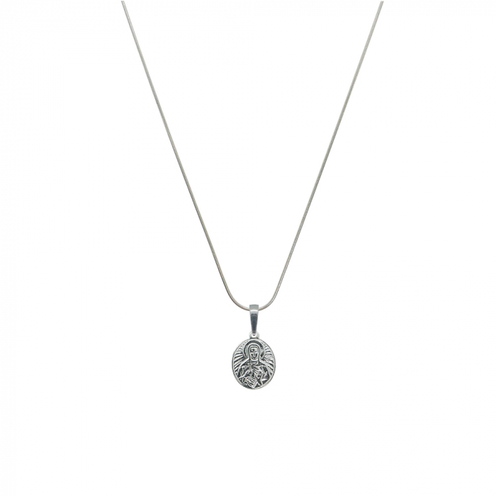 Lantisor argint personalizat medalion Sfanta Cuvioasa Parascheva de la Iasi argint 4376SCH395 Dras [1]