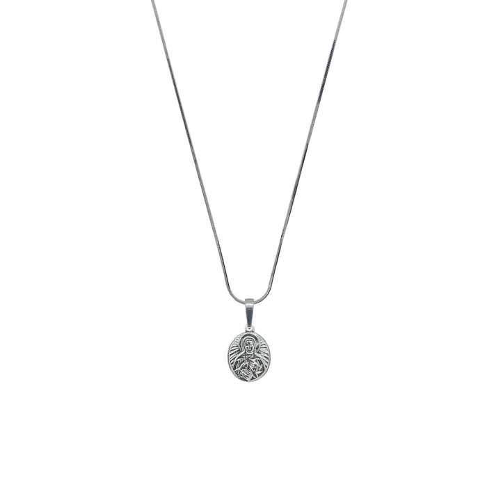 Lantisor argint personalizat medalion Sfanta Cuvioasa Parascheva de la Iasi argint 4376SCHD395 Dras [1]