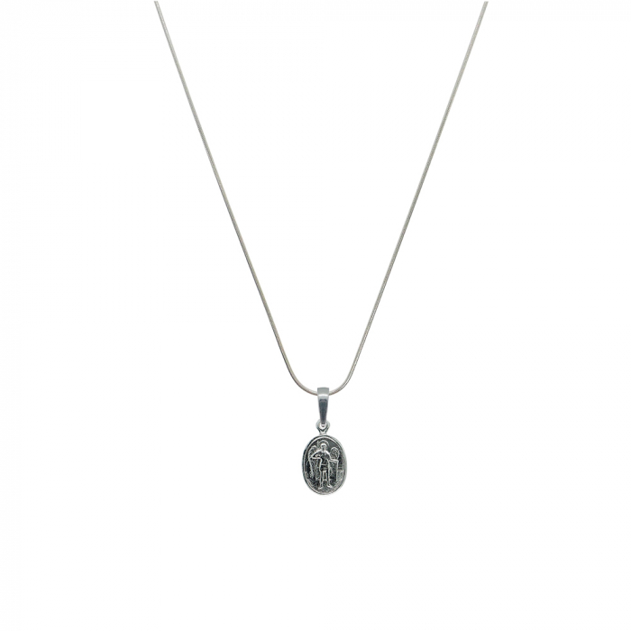 Lantisor argint personalizat medalion Sfantul Arhanghel Mihail argint 4382SCH405 Dras [1]