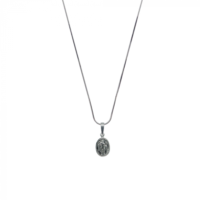 Lantisor argint personalizat medalion Sfantul Arhanghel Mihail argint 4382SCHD405 Dras [1]