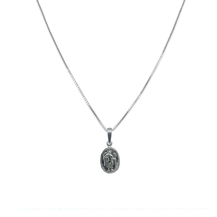 Lantisor argint personalizat medalion Sfantul Arhanghel Mihail argint 4382VEN325 Dras [1]