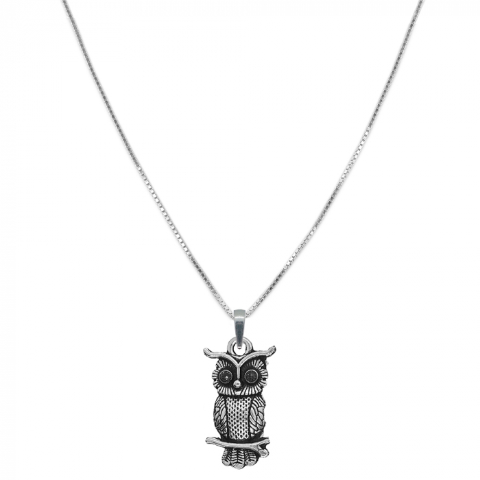 Lantisor argint personalizat pandantiv Bufnita 9687VEN420 Dras [1]
