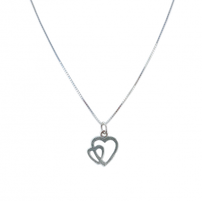 Lantisor argint personalizat pandantiv Doua inimioare argint argint 4392VEN350 Dras [1]