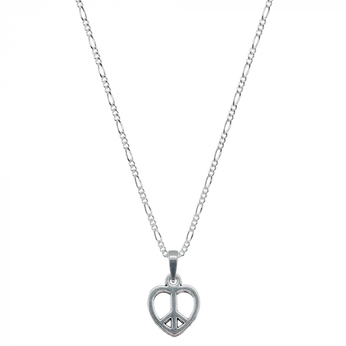 Lantisor argint personalizat pandantiv Inimioara semnul pacii 9571FIG31320 Dras [1]