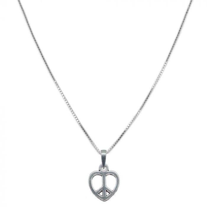 Lantisor argint personalizat pandantiv Inimioara semnul pacii 9571VEN300 Dras [1]