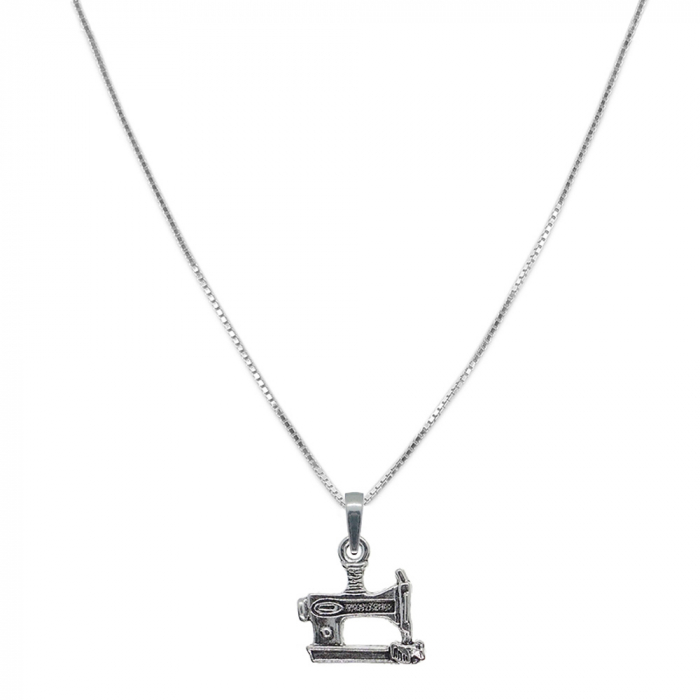 Lantisor argint personalizat pandantiv Masina cusut 9351VEN360 Dras [1]
