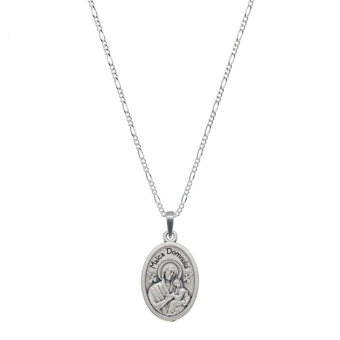 Lantisor argint personalizat pandantiv Medalion Maica Domnului Pruncul Iisus 9966FIG31590 Dras [1]