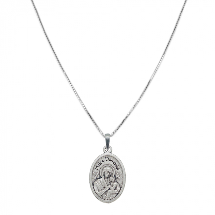Lantisor argint personalizat pandantiv Medalion Maica Domnului Pruncul Iisus 9966VEN530 Dras [1]