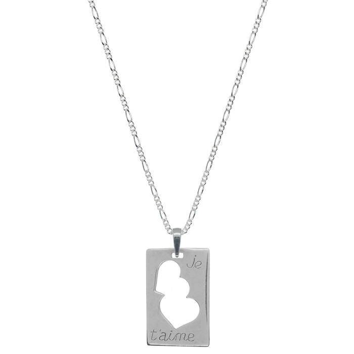 Lantisor argint personalizat pandantiv Placuta Inimioare Je t'aime 7825FIG31700 Dras [1]