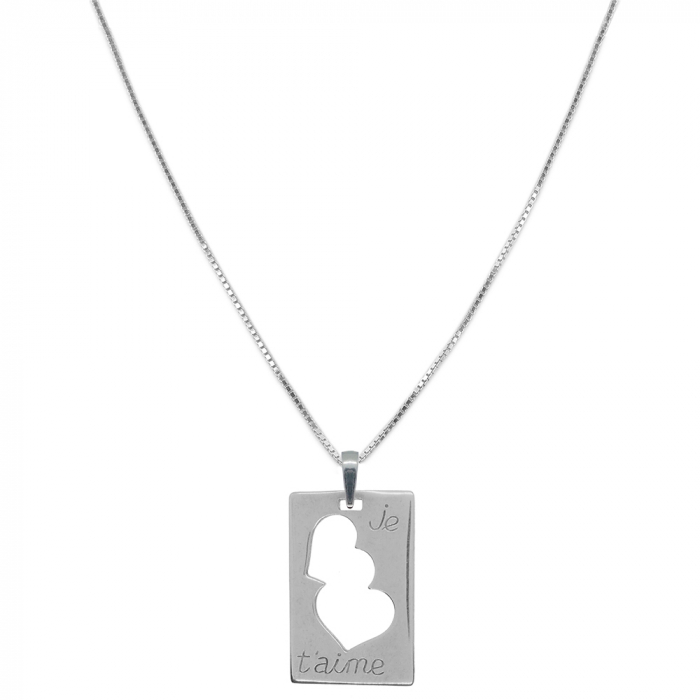 Lantisor argint personalizat pandantiv Placuta Inimioare Je t'aime 7825VEN640 Dras [1]