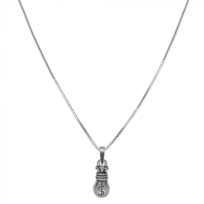 Lantisor argint personalizat pandantiv Saculet bani 7131VEN460 Dras [1]