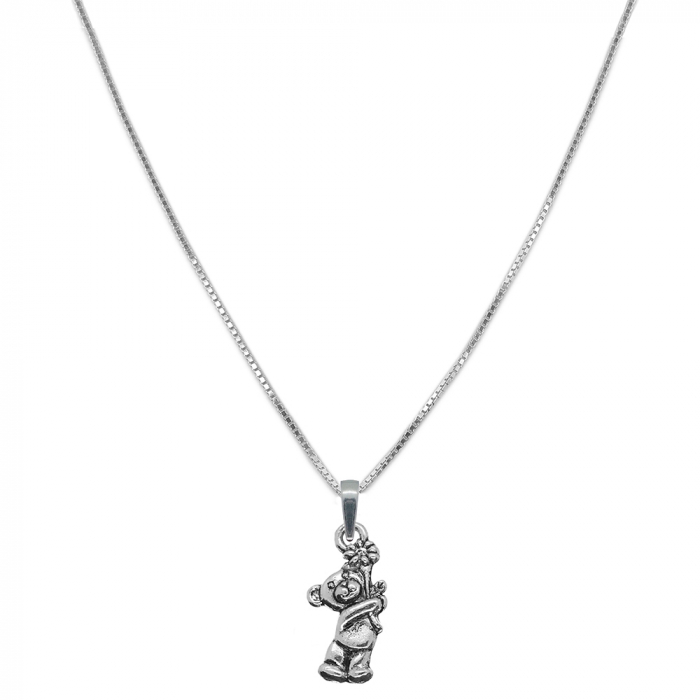 Lantisor argint personalizat pandantiv Ursulet floare 9561VEN340 Dras [1]
