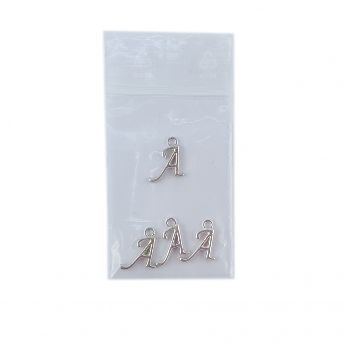 Litera A argint Charm pentru confectionat bijuterii pandantive medalioane bratari cercei - set 4 buc Dras [2]