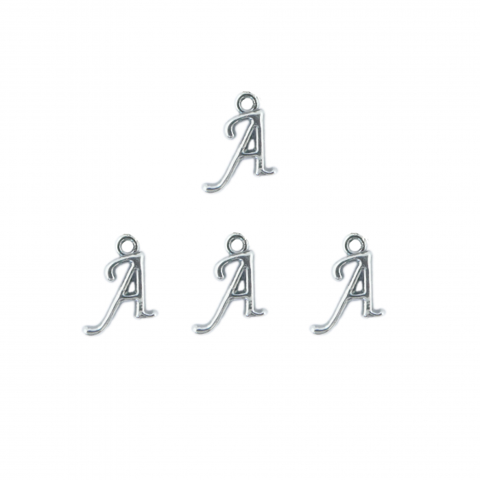 Litera A argint Charm pentru confectionat bijuterii pandantive medalioane bratari cercei - set 4 buc Dras [1]