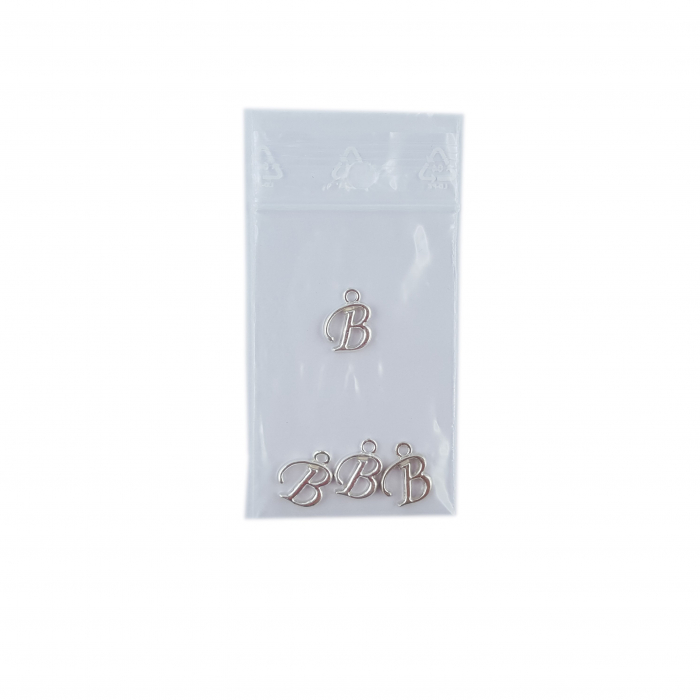 Litera B argint Charm pentru confectionat bijuterii pandantive medalioane bratari cercei - set 4 buc Dras [2]
