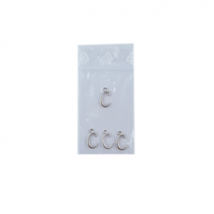 Litera C argint Charm pentru confectionat bijuterii pandantive medalioane bratari cercei - set 4 buc Dras [2]