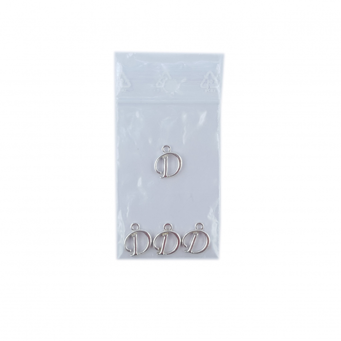 Litera D argint Charm pentru confectionat bijuterii pandantive medalioane bratari cercei - set 4 buc Dras [2]