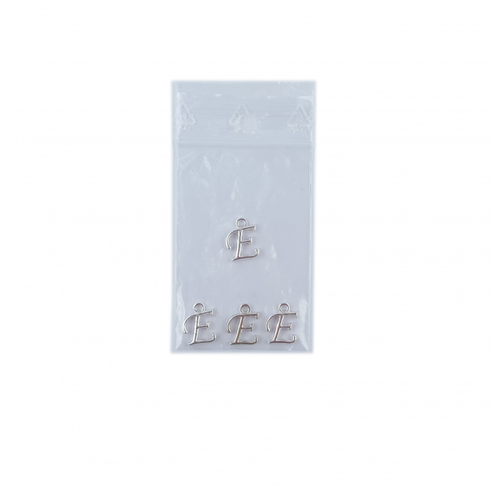 Litera E argint Charm pentru confectionat bijuterii pandantive medalioane bratari cercei - set 4 buc Dras [2]
