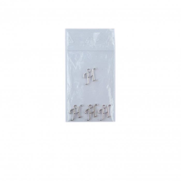 Litera H argint Charm pentru confectionat bijuterii pandantive medalioane bratari cercei - set 4 buc Dras [2]