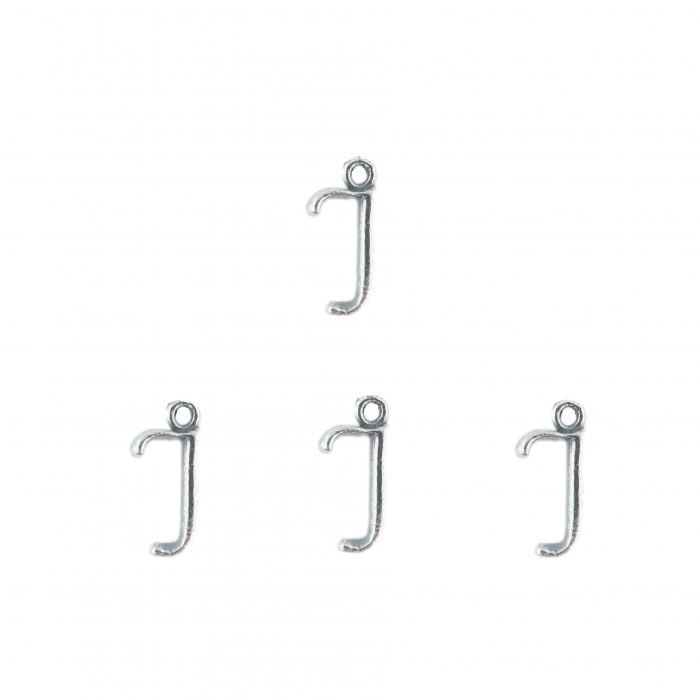 Litera J argint Charm pentru confectionat bijuterii pandantive medalioane bratari cercei - set 4 buc Dras [1]