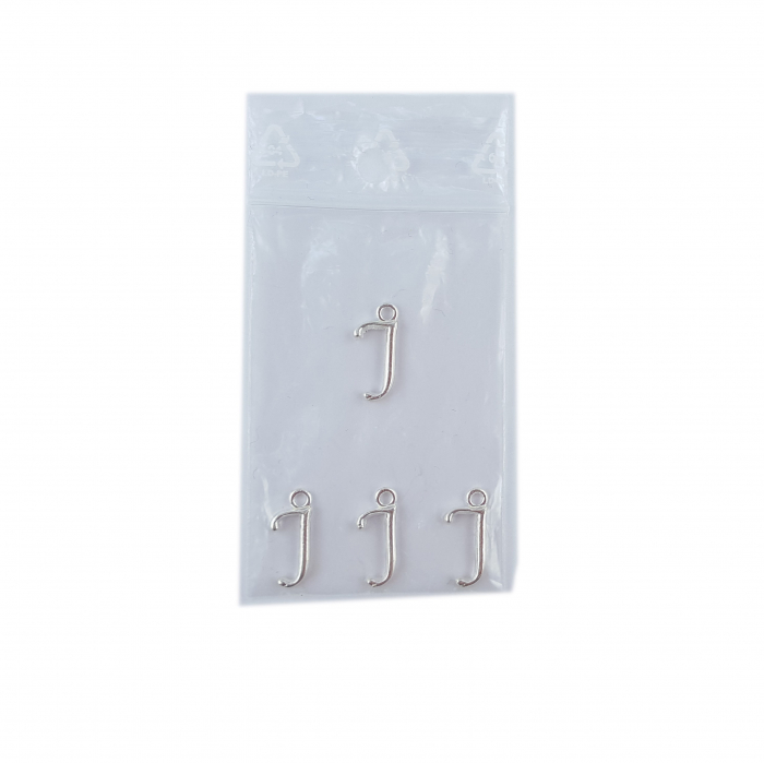 Litera J argint Charm pentru confectionat bijuterii pandantive medalioane bratari cercei - set 4 buc Dras [2]
