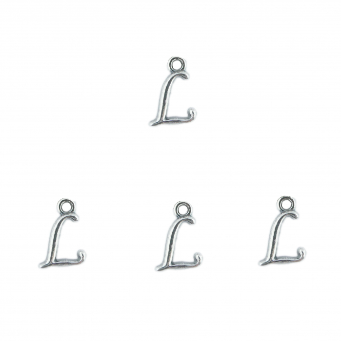 Litera L argint Charm pentru confectionat bijuterii pandantive medalioane bratari cercei - set 4 buc Dras [1]