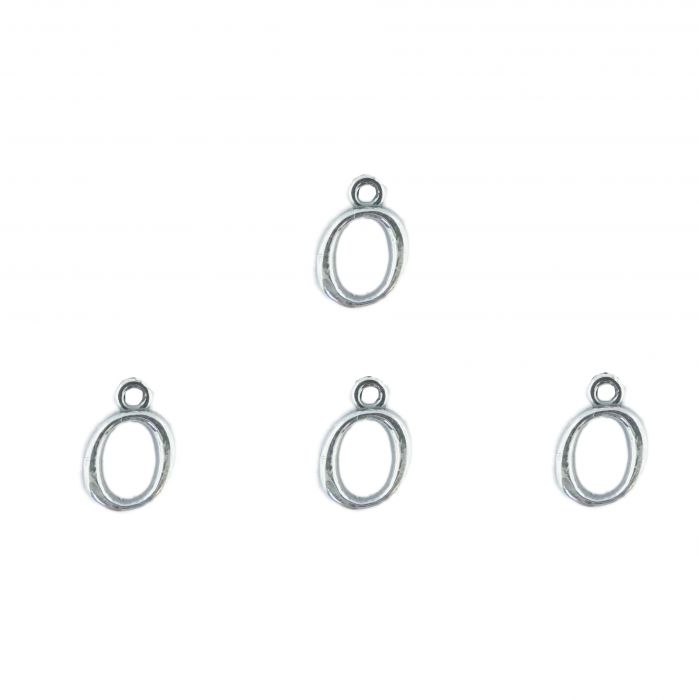 Litera O argint Charm pentru confectionat bijuterii pandantive medalioane bratari cercei - set 4 buc Dras [1]