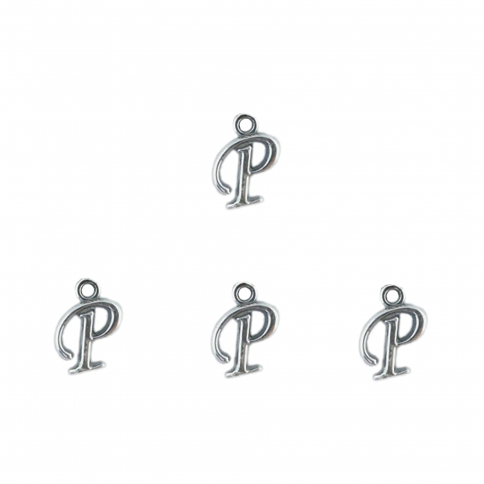 Litera P argint Charm pentru confectionat bijuterii pandantive medalioane bratari cercei - set 4 buc Dras [1]