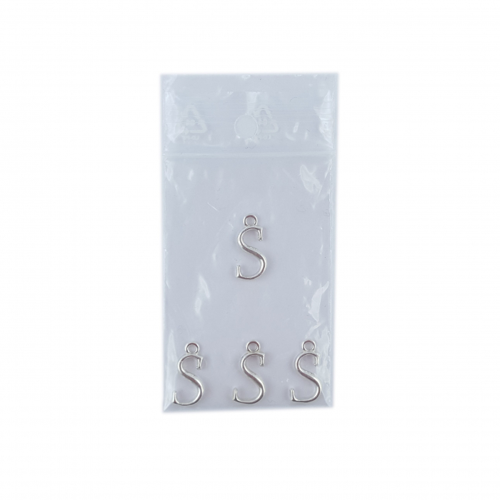 Litera S argint Charm pentru confectionat bijuterii pandantive medalioane bratari cercei - set 4 buc Dras [2]