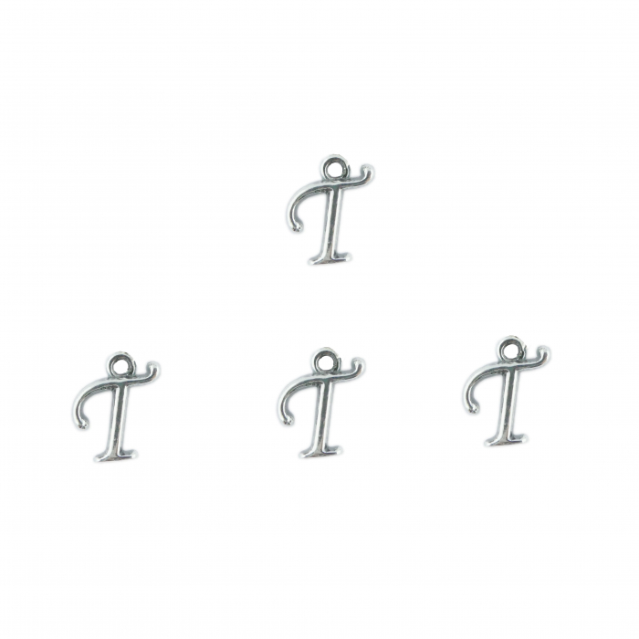 Litera T argint Charm pentru confectionat bijuterii pandantive medalioane bratari cercei - set 4 buc Dras [1]