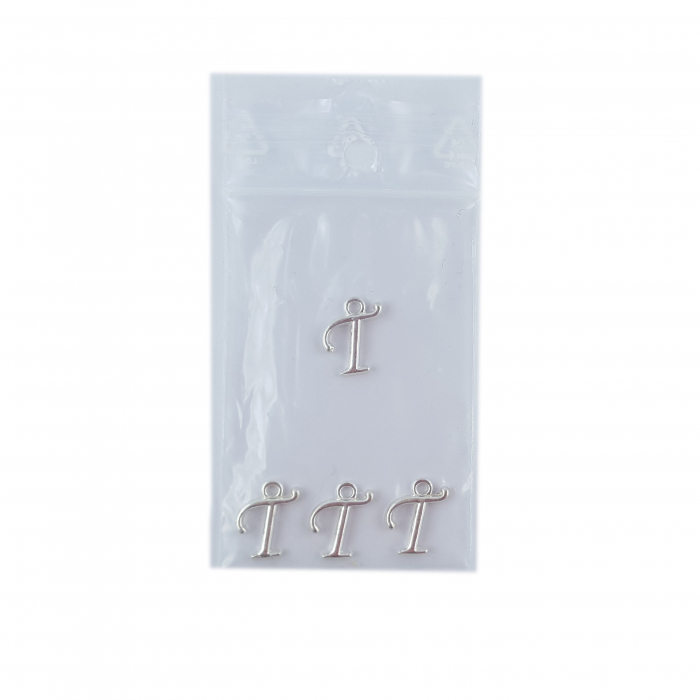 Litera T argint Charm pentru confectionat bijuterii pandantive medalioane bratari cercei - set 4 buc Dras [2]