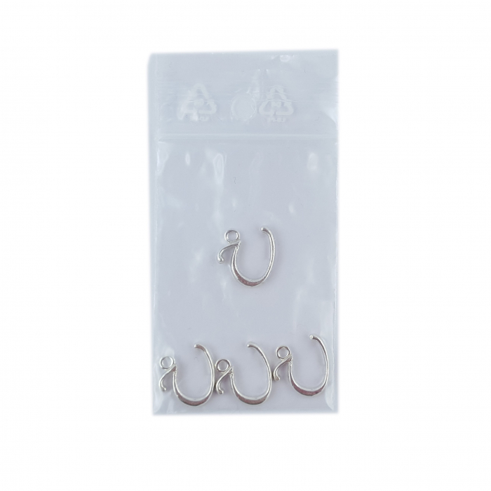 Litera U argint Charm pentru confectionat bijuterii pandantive medalioane bratari cercei - set 4 buc Dras [2]