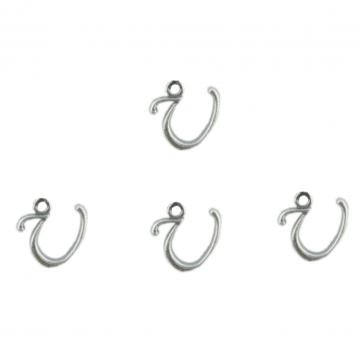 Litera U argint Charm pentru confectionat bijuterii pandantive medalioane bratari cercei - set 4 buc Dras [1]