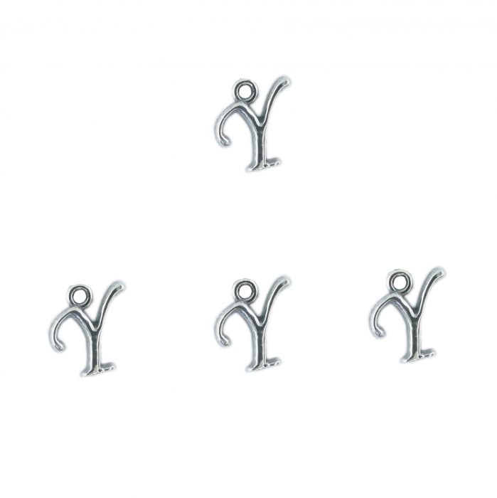 Litera Y argint Charm pentru confectionat bijuterii pandantive medalioane bratari cercei - set 4 buc Dras [1]