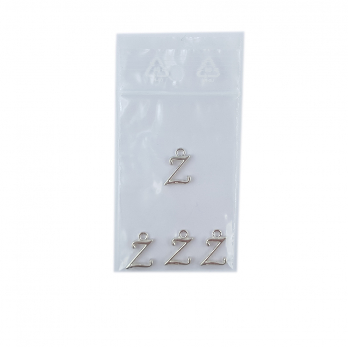 Litera Z argint Charm pentru confectionat bijuterii pandantive medalioane bratari cercei - set 4 buc Dras [2]