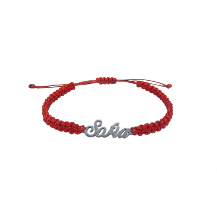 Martisor Bratara snur rosu impletit manual personalizata nume Sofia argint 9426100 Dras [1]