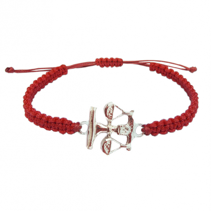 Martisor Bratara snur rosu impletit manual personalizata zodie Balanta zodiac european argint 9243115 Dras [1]