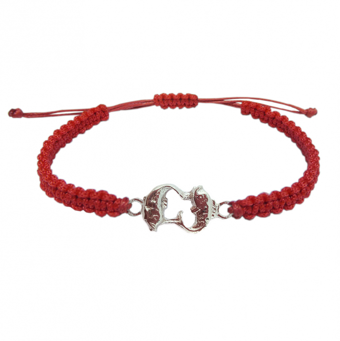 Martisor Bratara snur rosu impletit manual personalizata zodie Pesti zodiac european argint 9245120 Dras [1]