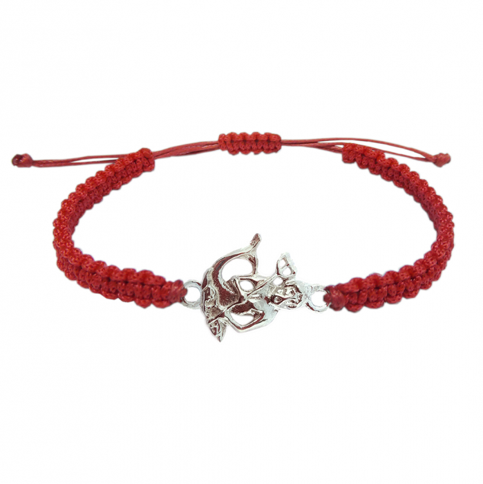 Martisor Bratara snur rosu impletit manual personalizata zodie Varsator zodiac european argint 9247120 Dras [1]