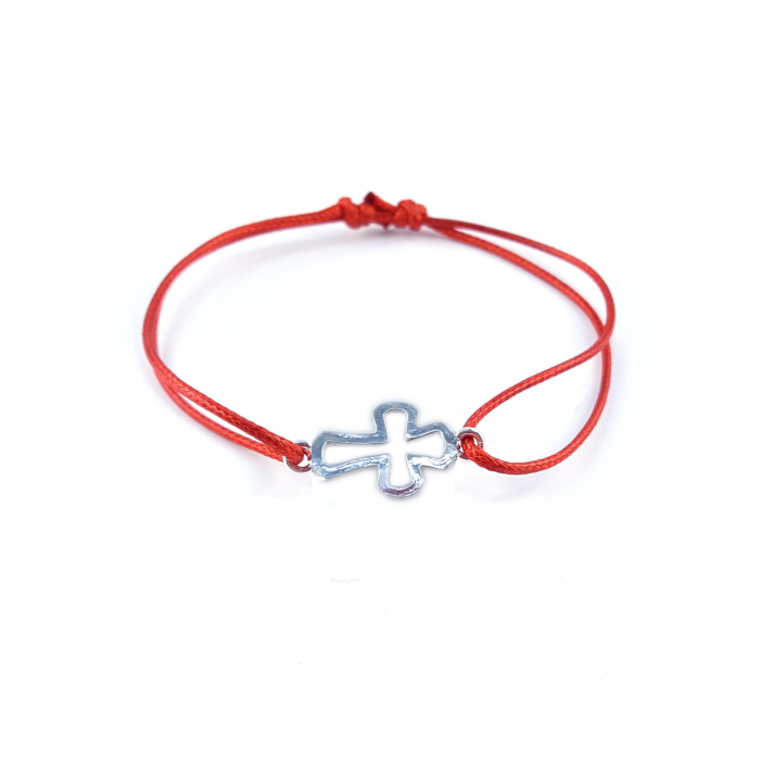 Martisor Bratara snur rosu personalizata cruciulita argint 4521070 Dras [1]