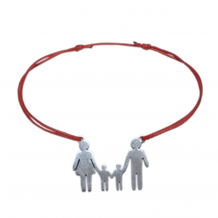 Martisor Bratara snur rosu personalizata MAMA TATA SI COPIII argint 9412180 Dras [1]