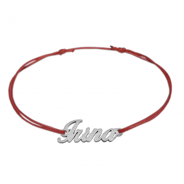 Martisor Bratara snur rosu personalizata nume Irina argint 9452100 Dras [1]