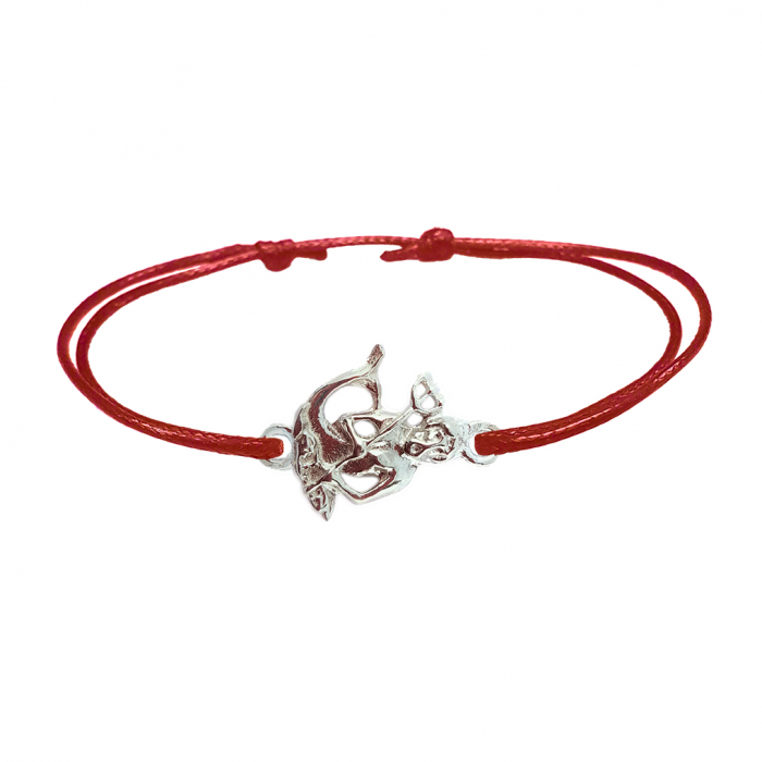 Martisor Bratara snur rosu personalizata zodie Varsator zodiac european argint 9247120 Dras [1]