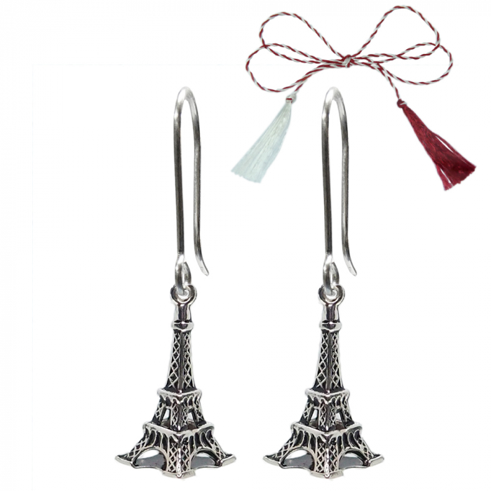 Martisor Cercei argint Turnul Eiffel 9593390 Dras [1]