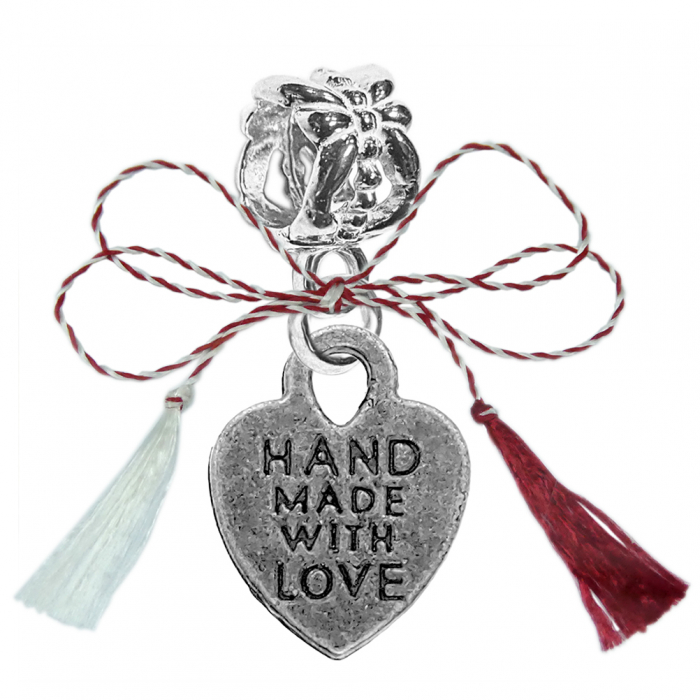 Martisor Charm argint Inimioara hand made with love 9570230 Dras [1]