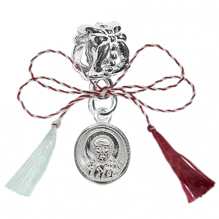 Martisor Charm argint medalion Sfantul Ierarh Nicolae 4551200 Dras [1]