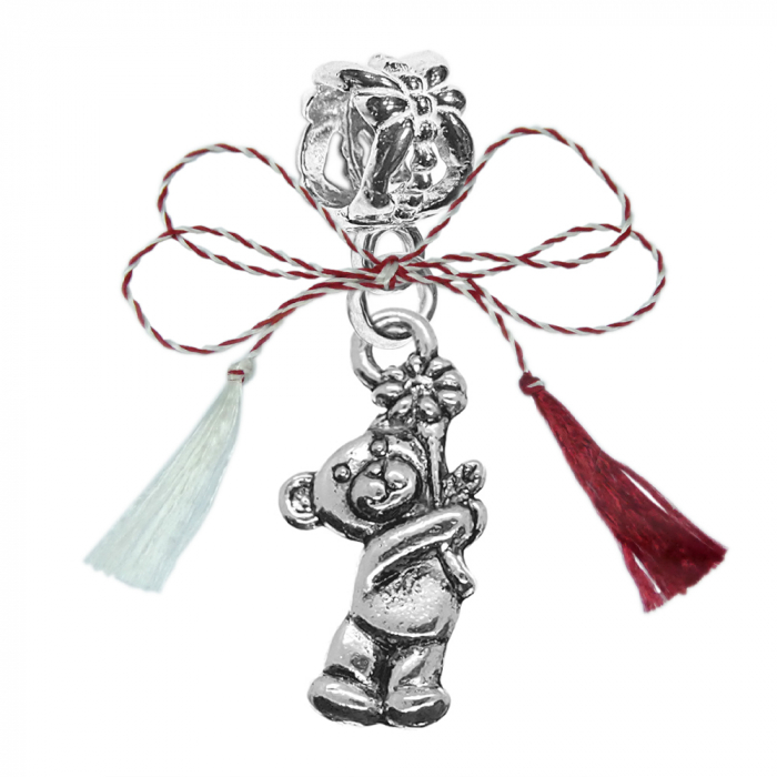 Martisor Charm argint Ursulet floare 9561240 Dras [1]