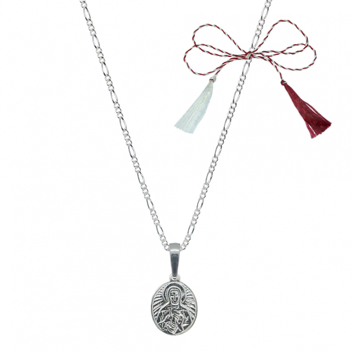 Martisor Lantisor argint personalizat medalion Sfanta Cuvioasa Parascheva de la Iasi argint 4376FIG31335 Dras [1]