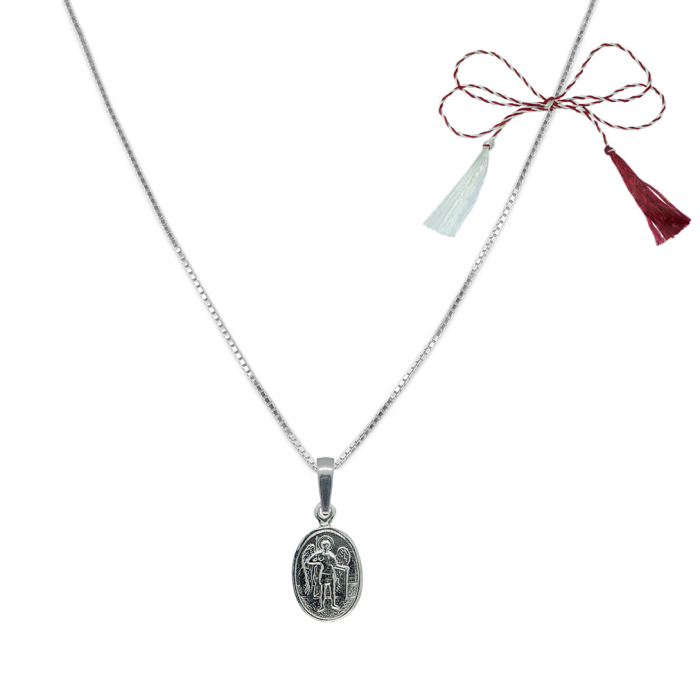 Martisor Lantisor argint personalizat medalion Sfantul Arhanghel Mihail argint 4382VEN325 Dras [1]