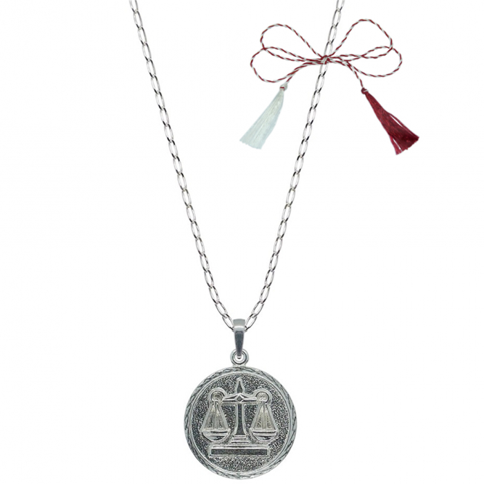 Martisor Lantisor argint personalizat medalion zodie Balanta zodiac european argint 4202FIG470 Dras [1]